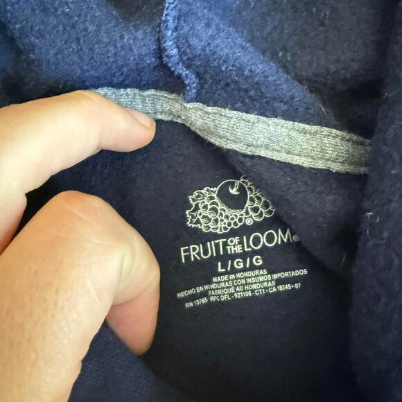 Boxy Essential Navy Blue Hoodie - Picture 8 of 8
